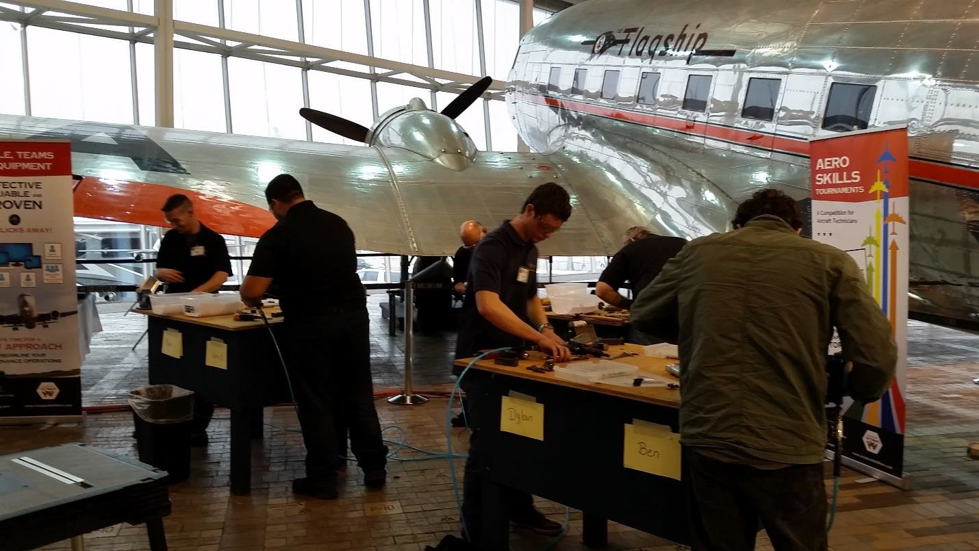 Aeronautics students working at competition